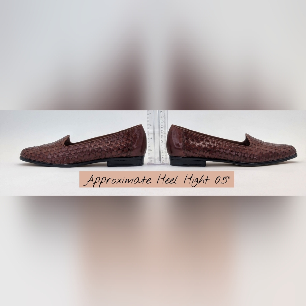 Trotters Women's US Size 8.5N / EU 39 Loafers Brown Woven Leather Uppers Flats - Picture 17 of 17